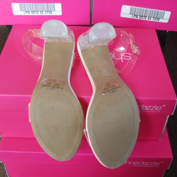 Nude Transparent High Heel Sandals Size 8 Top Moda - Picture 6 of 8